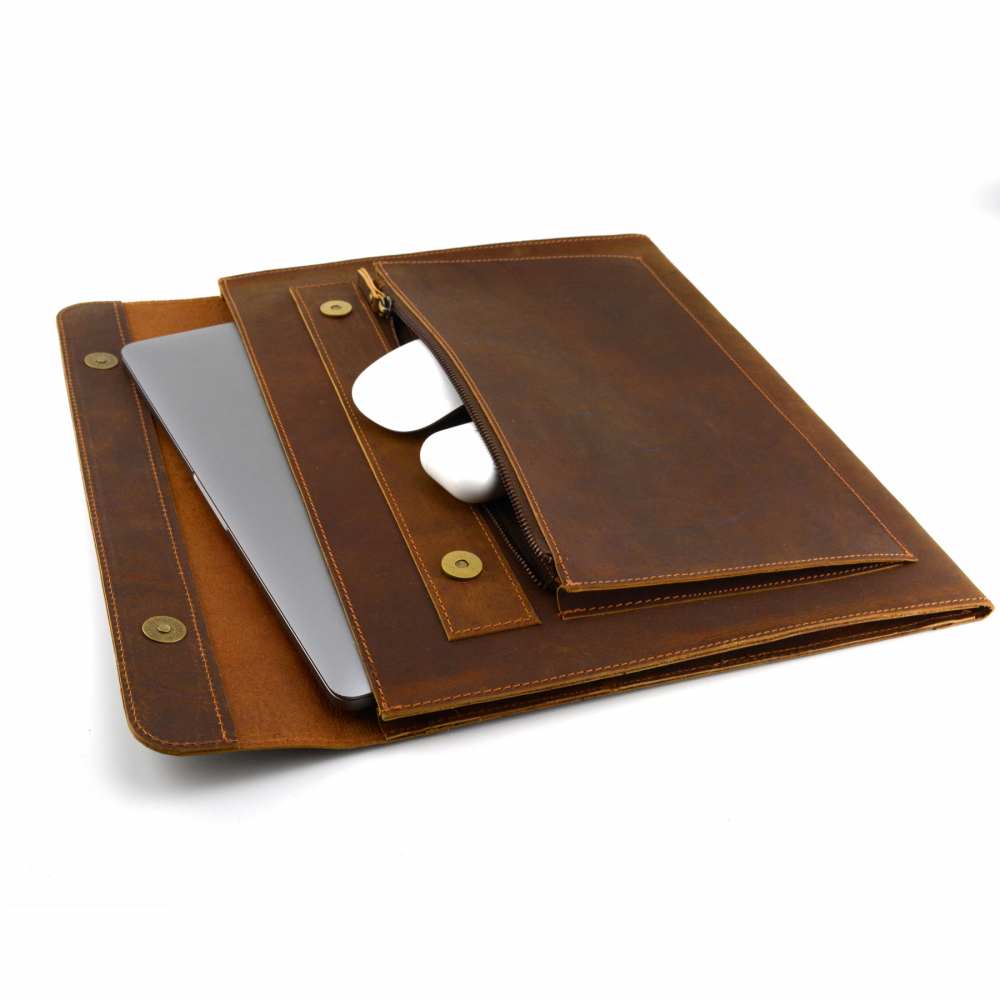 Leather Laptop Sleeve for MacBook or any laptop 13